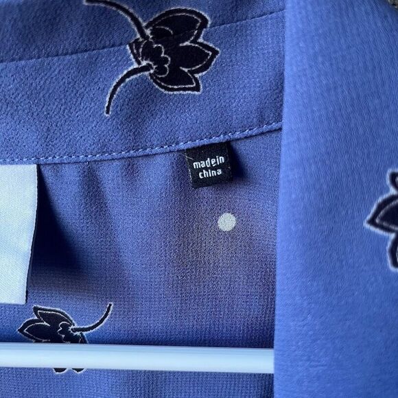 CAbi Crossover Blouse Vivid Violet Floral Print Draped Front Sheer Top Size S - Picture 7 of 14